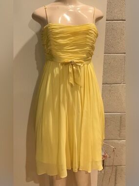 Karen Miller Yellow Silk Dress Sz M
